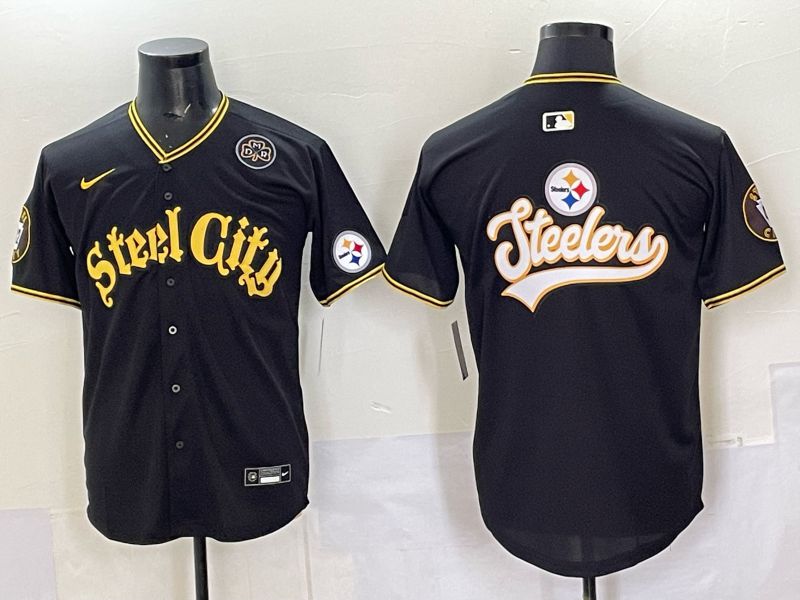 Men 2025 Nike Pittsburgh Steelers Blank Black Limited NFL Jersey style 0055->pittsburgh steelers->NFL Jersey